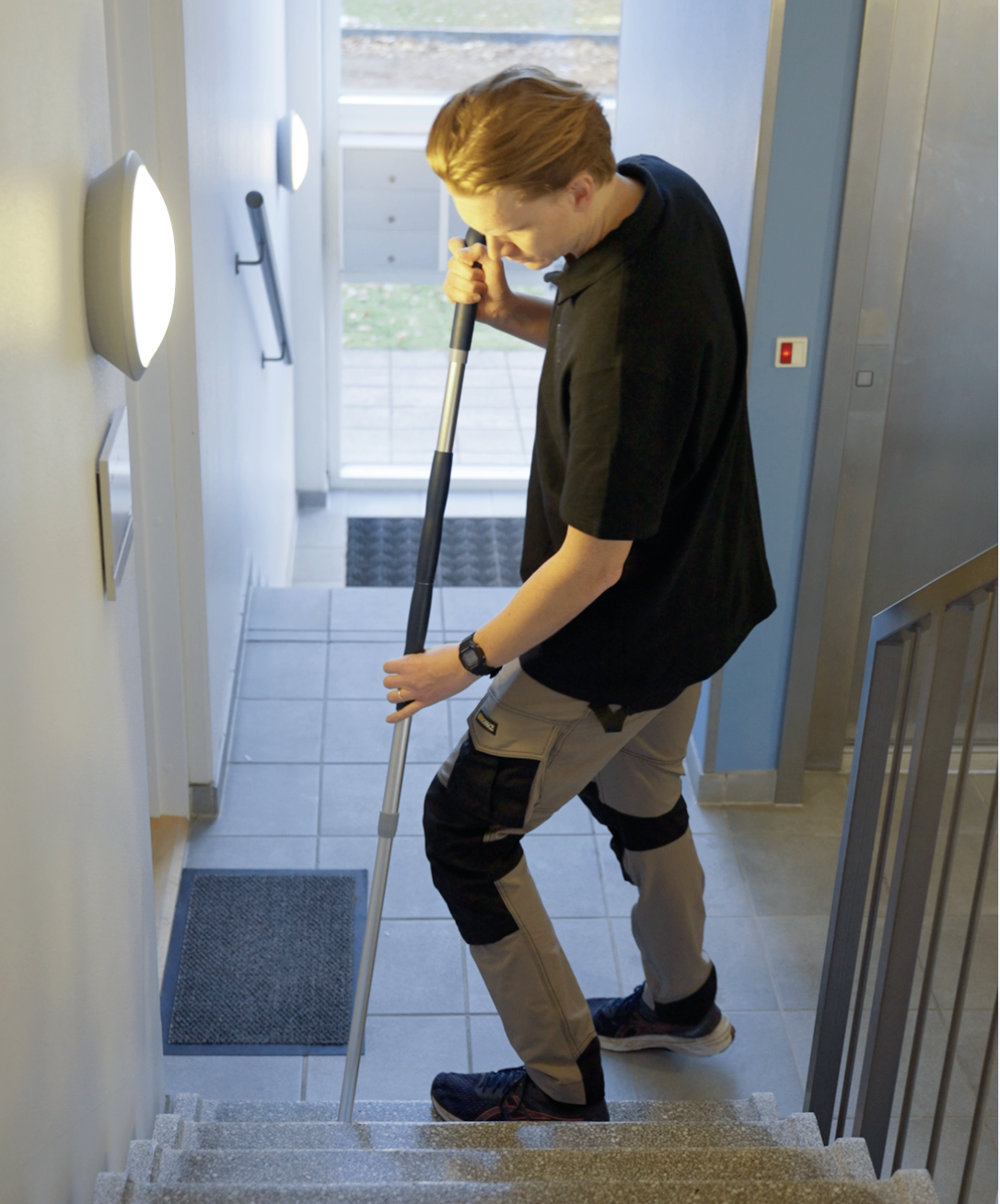Detaljebillede af trappevask
